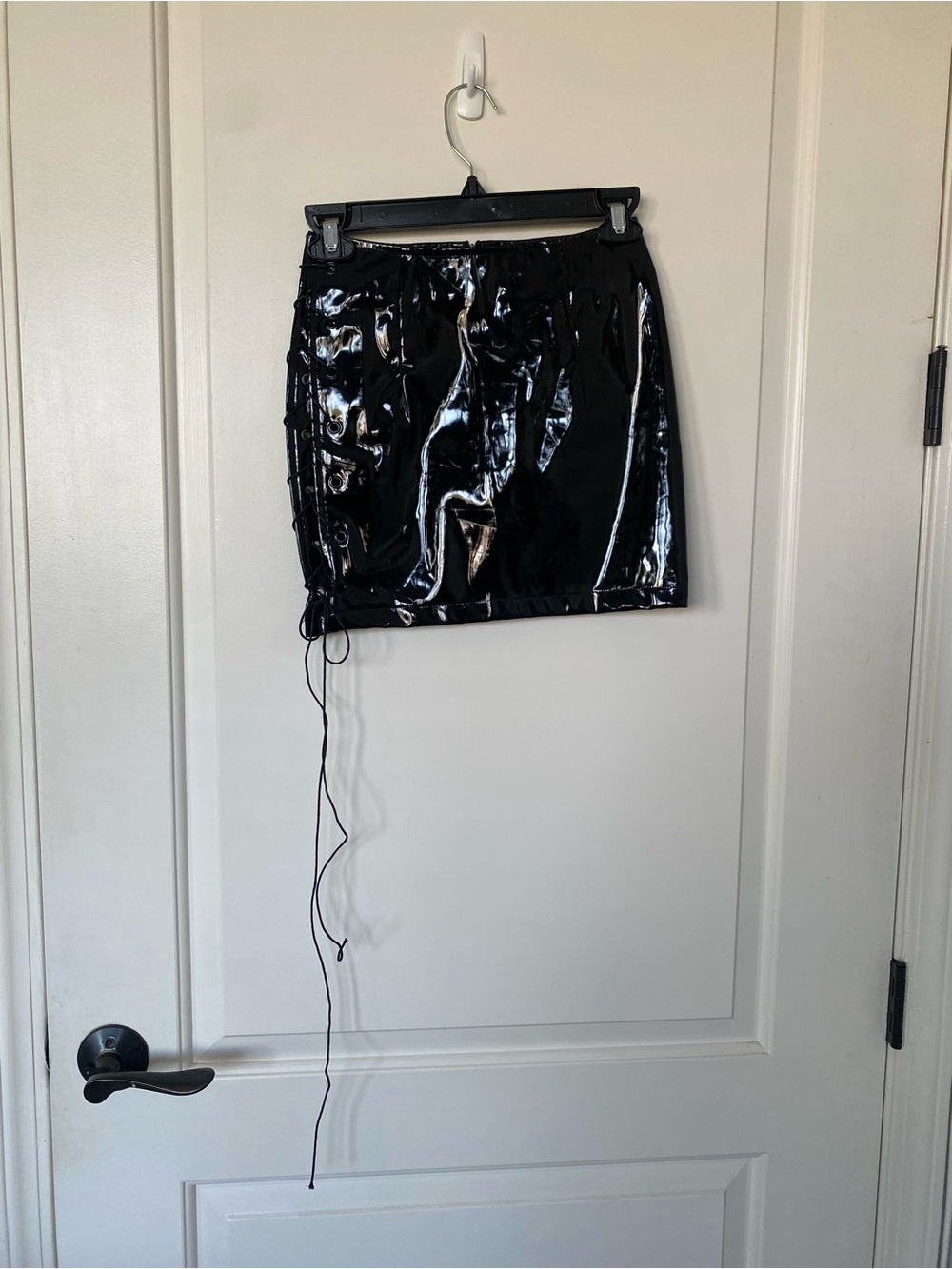 Danielle Guizio Black Lace Up Skirt XS